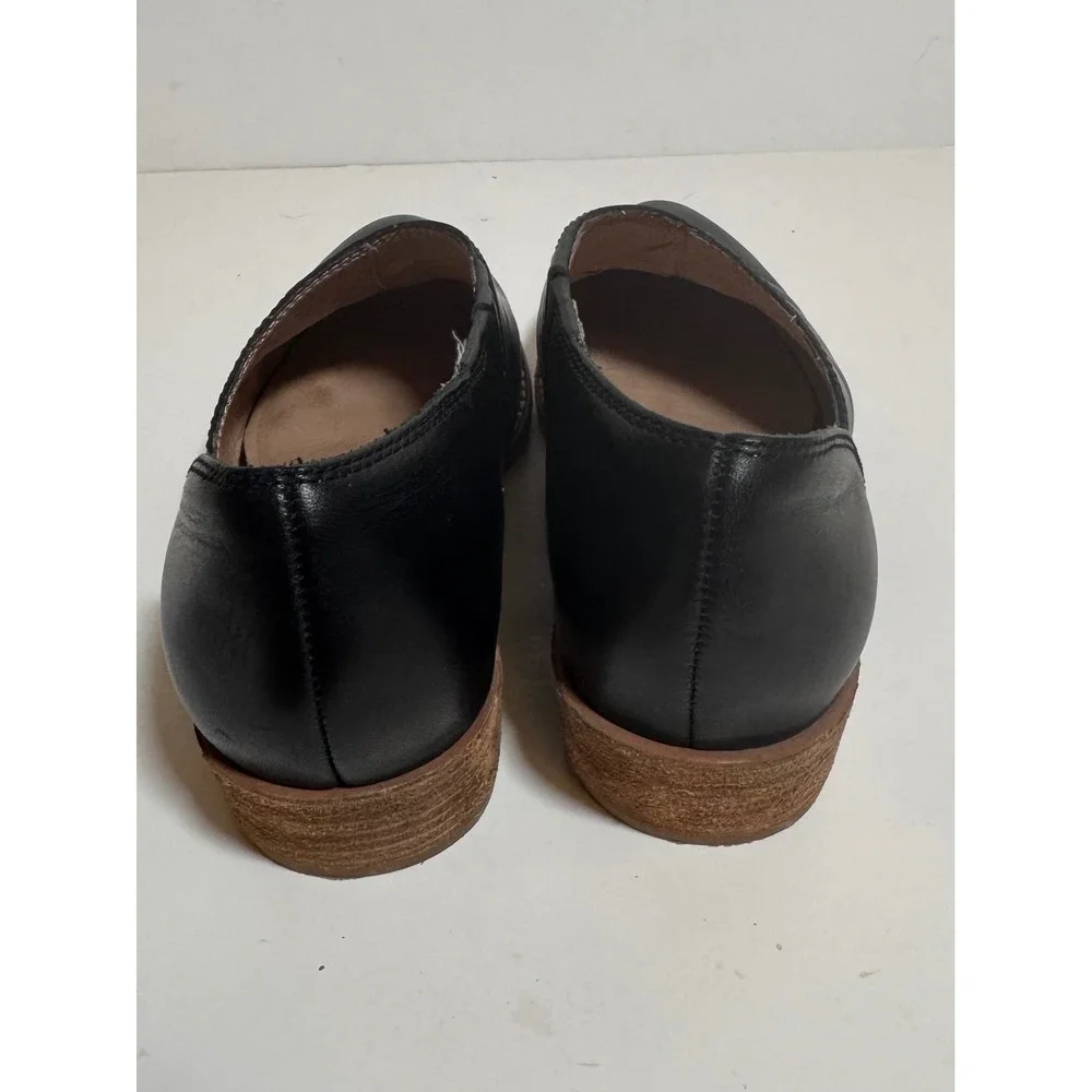 Madewell The Lucie Low Cut Out Bootie Black Leather Casual Slip On Shoes Size 5